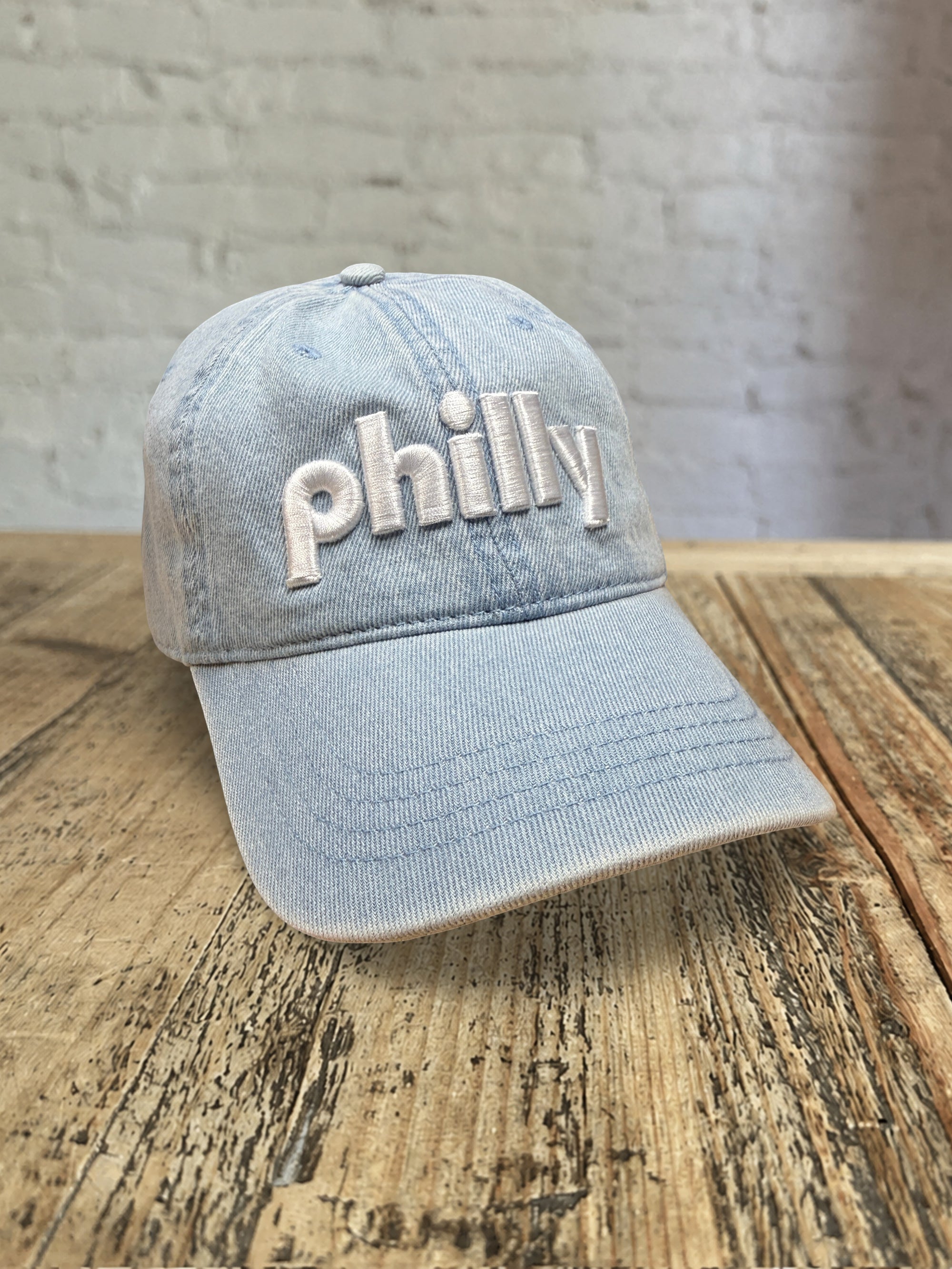 Philly Chalet Dad Hat - Light Denim w White