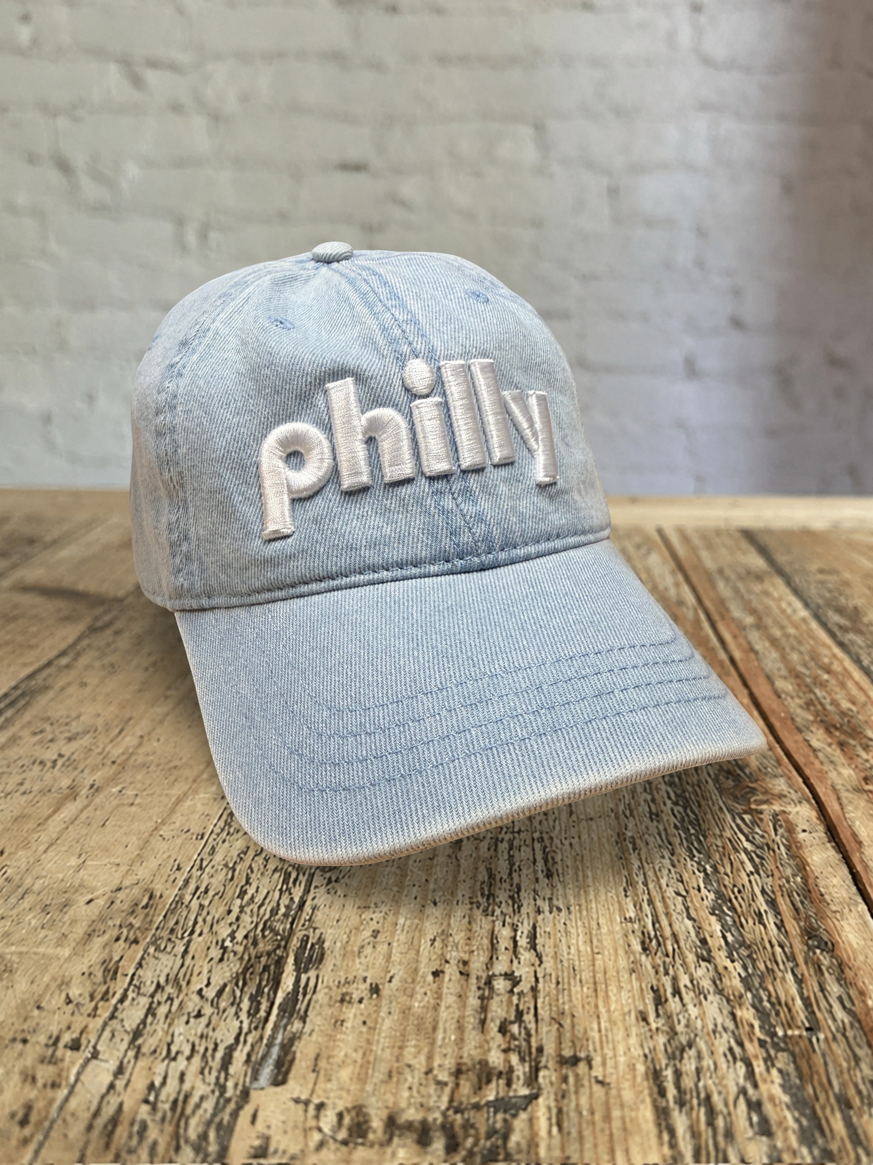Philly Chalet Dad Hat - Light Denim w White