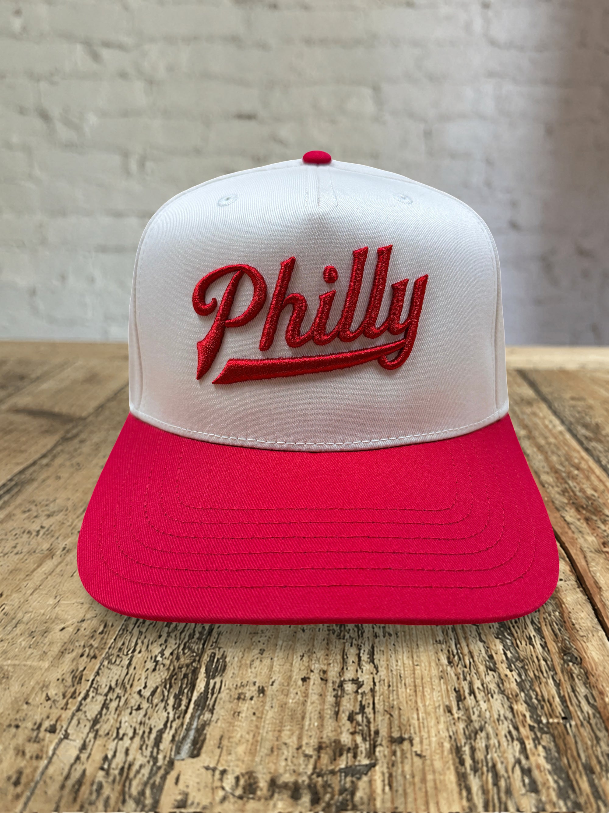 Philly Underscore Snapback Hat - Natural w Red