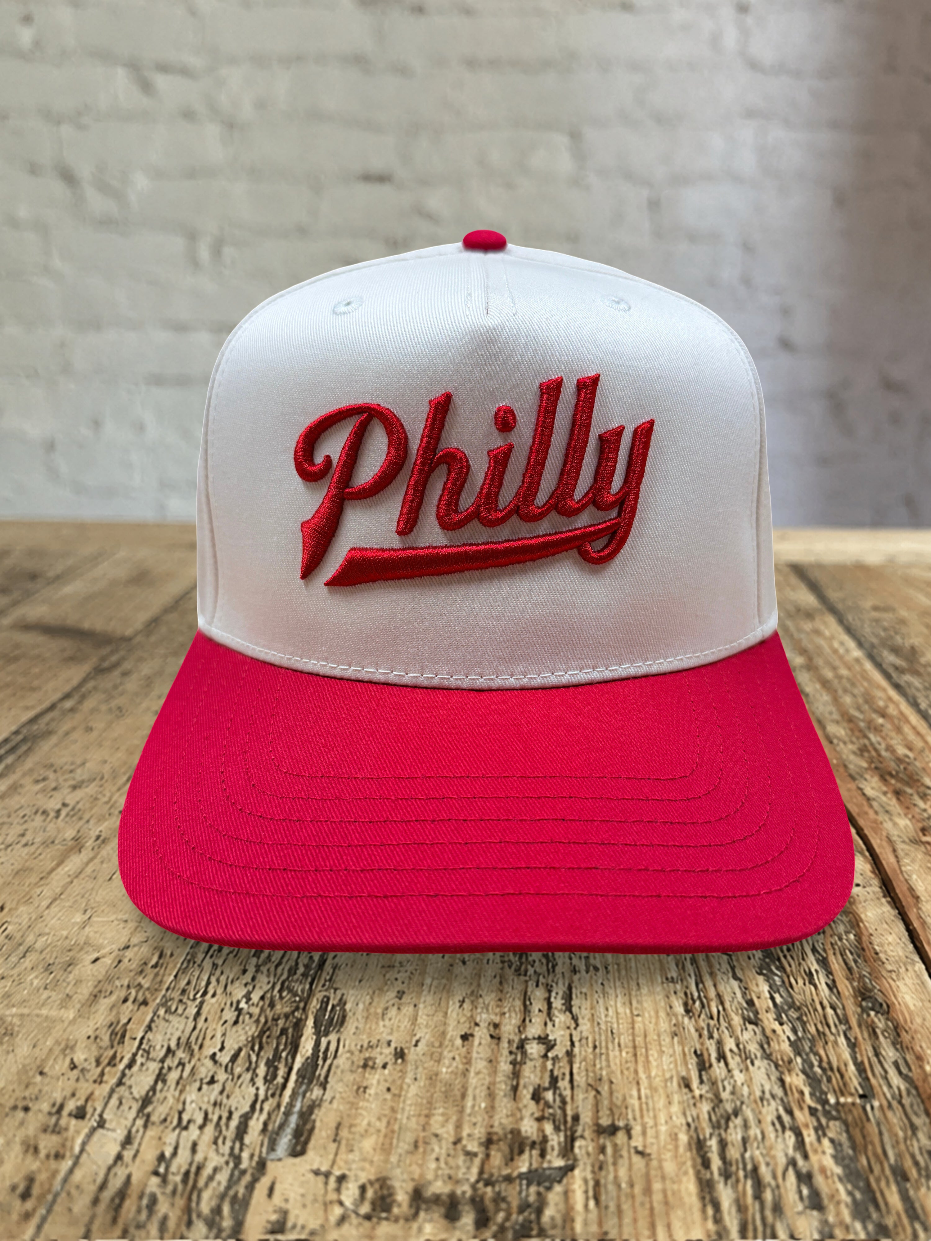 Philly Underscore Snapback Hat - Natural w Red