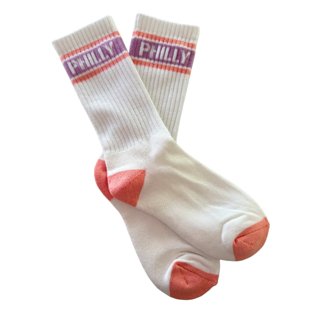Jawn Shop Socks - Lavender & Peach Philly