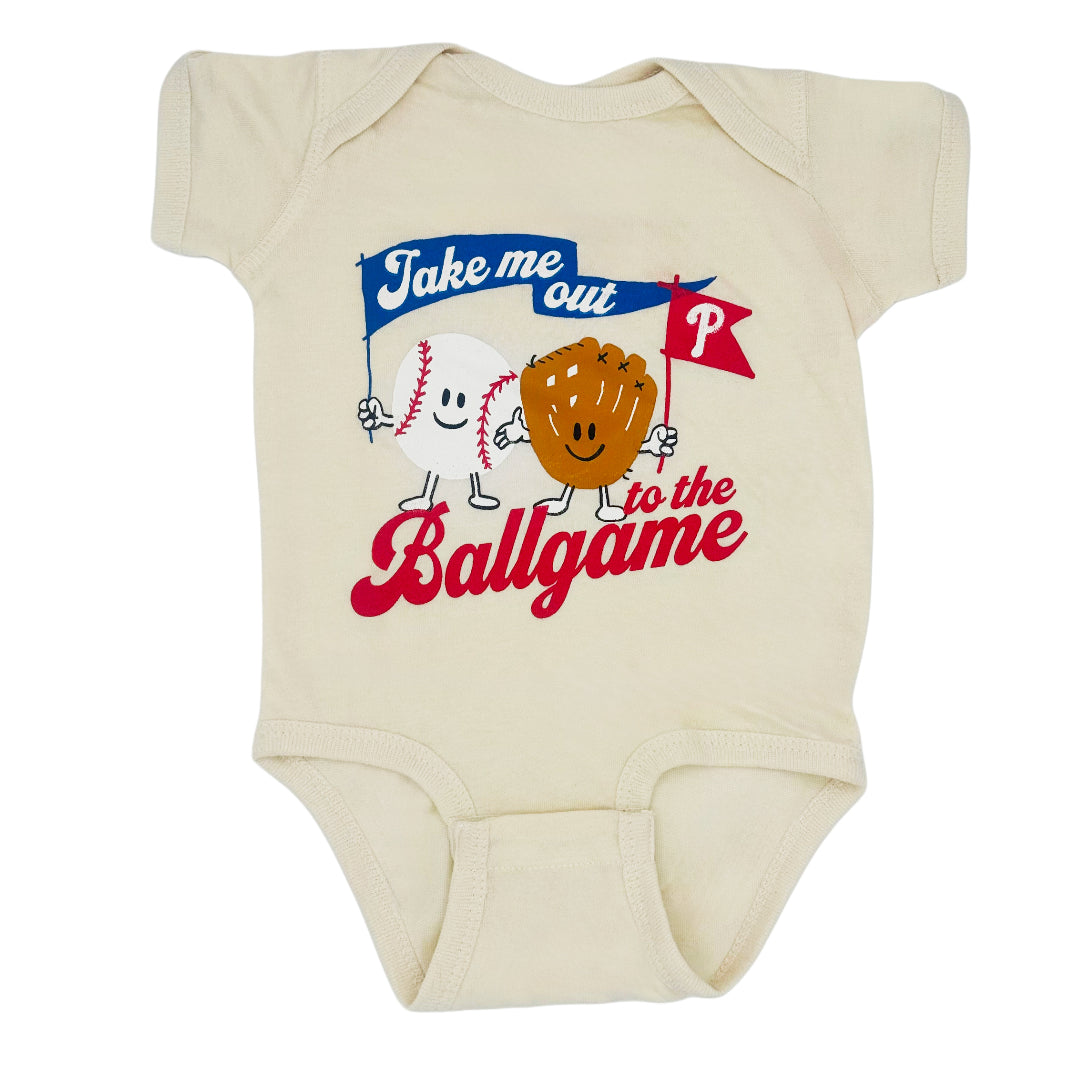 Take me out to the Ballgame (ball & glove) Onesie