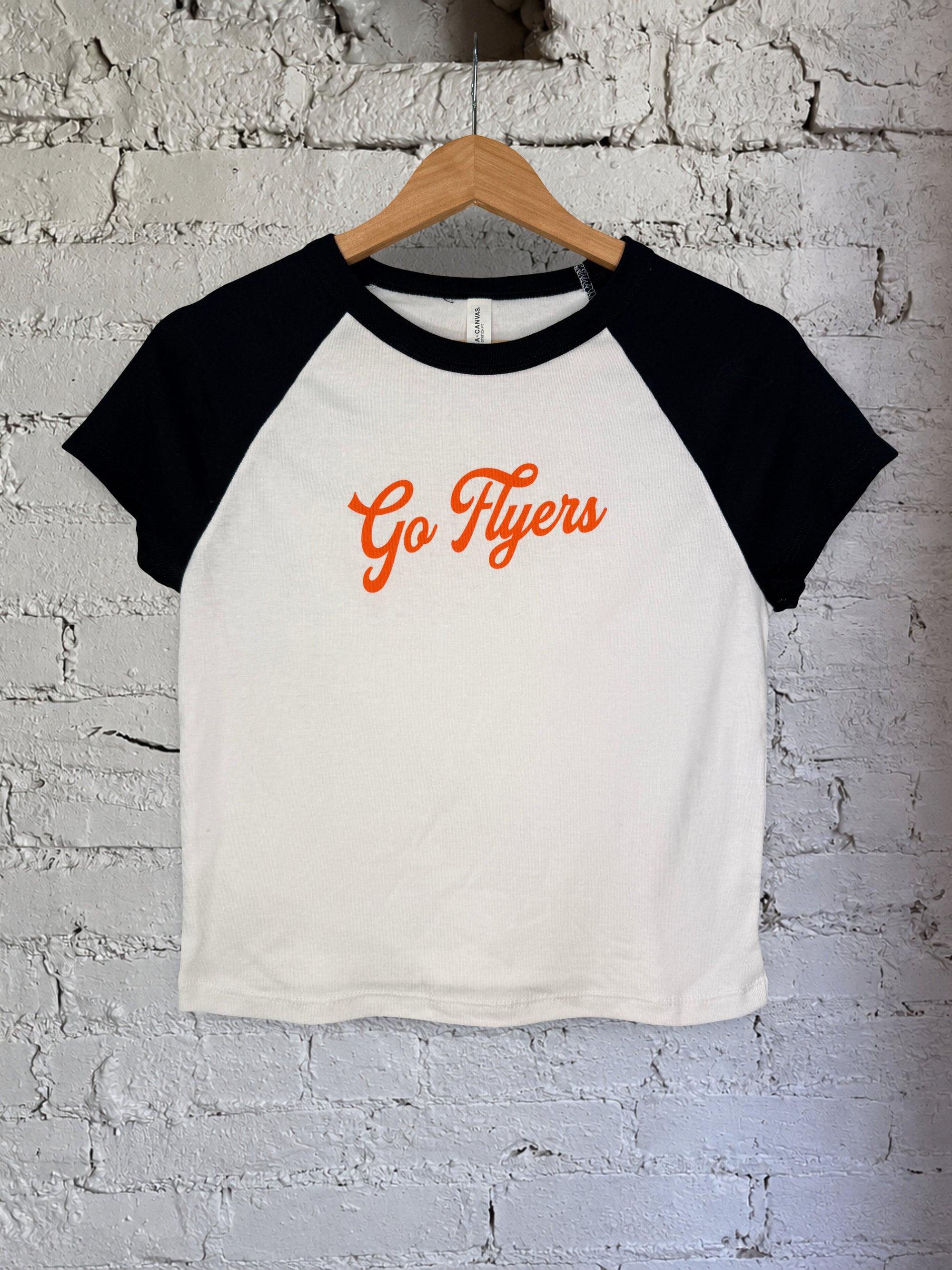 Go Flyers Script Women's Baby Tee