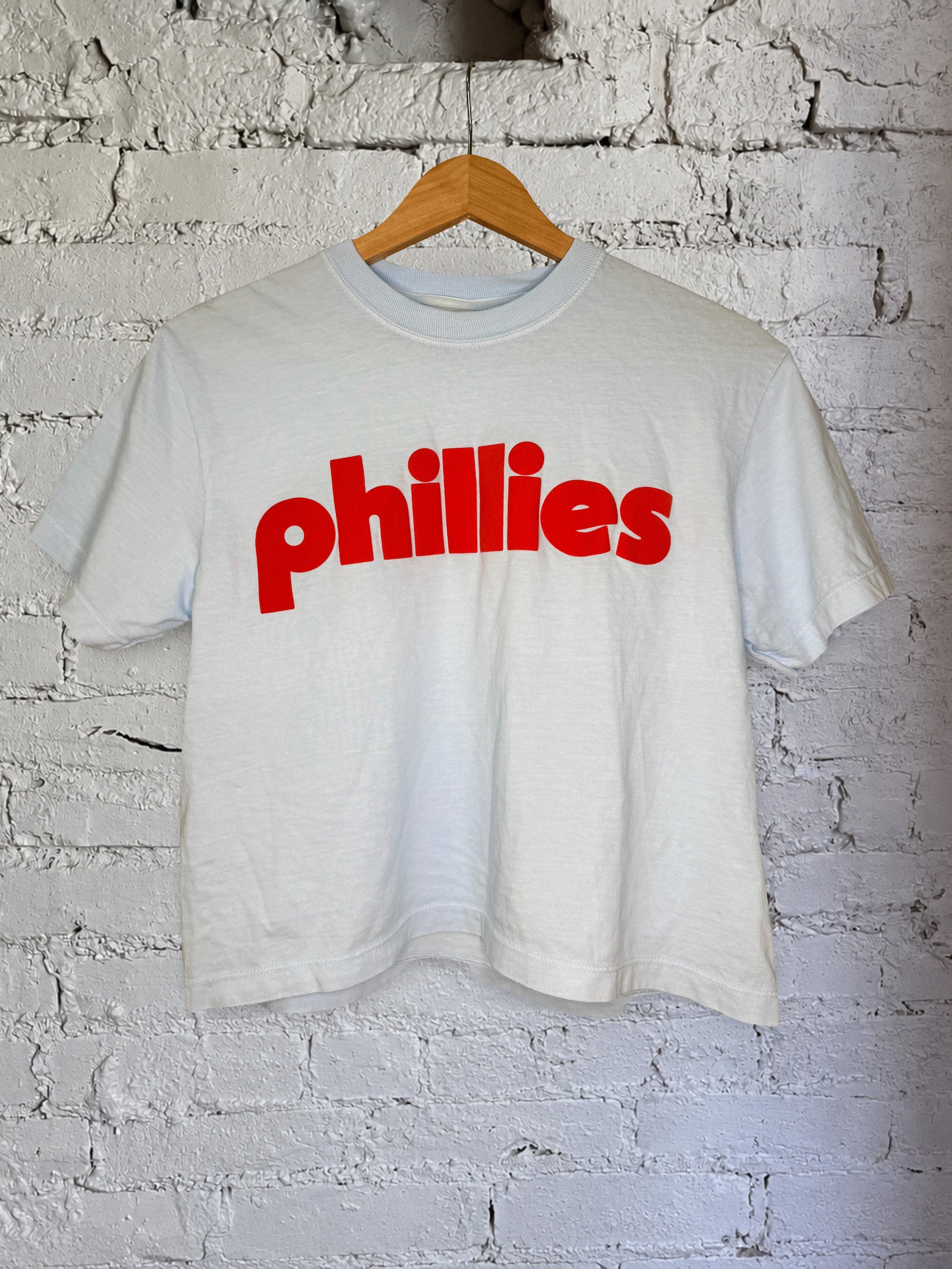 Phils Light Blue w Orange Women's Cropped Tee