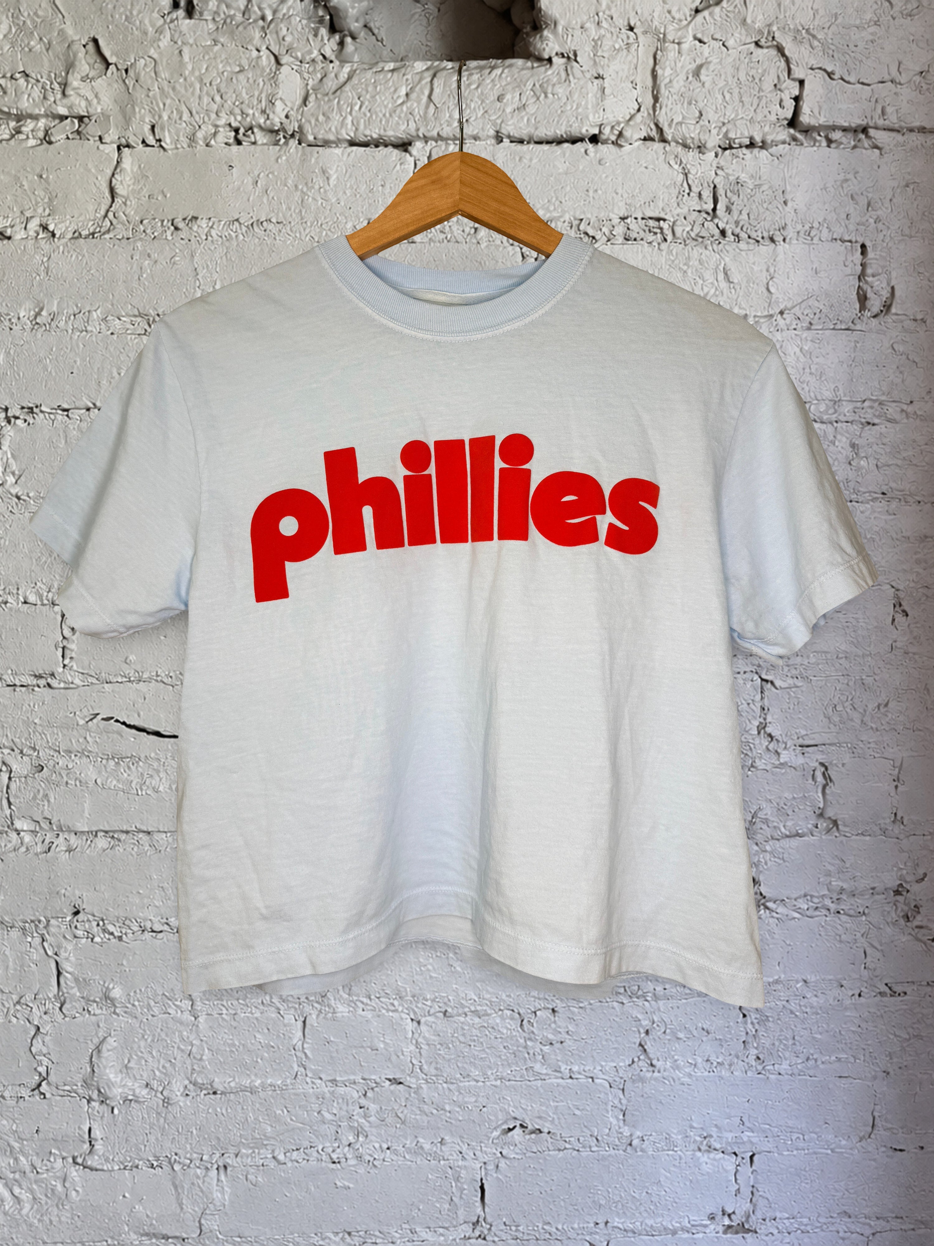 Phils Light Blue w Orange Women's Cropped Tee